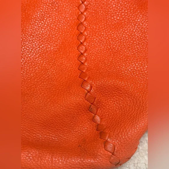 BOTTEGA VENETA 1Cervo Deerskin Large Hobo, Tangerine - Picture 12 of 14